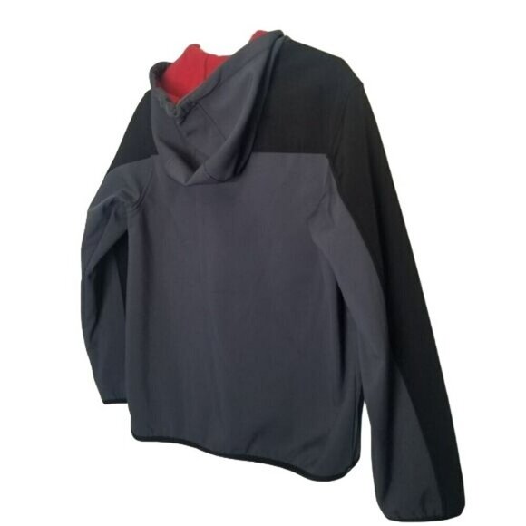 Free Country NWT Grey Black Jacket Boys Large Wind and water Resistant Softshell - Picture 2 of 13
